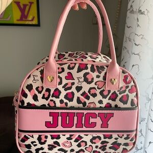 Juicy Couture Pink and Black Leopard Satchel